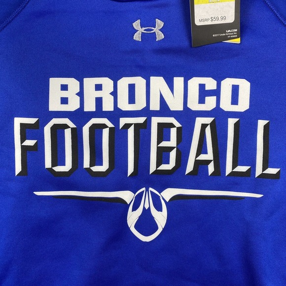 NWT Women Loose Coldgear Under Armour Blue FSU Bronco FootBall Hoodie Sz Medium - Picture 4 of 10